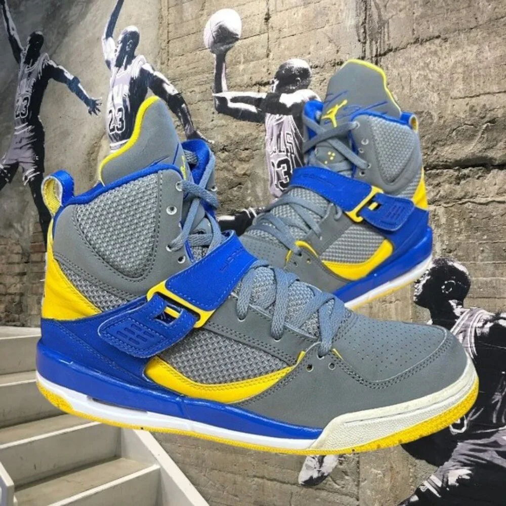 Nike Air Jordan Flight 23 Womens Gray Blue Athletic Shoes Sneakers 524865-089